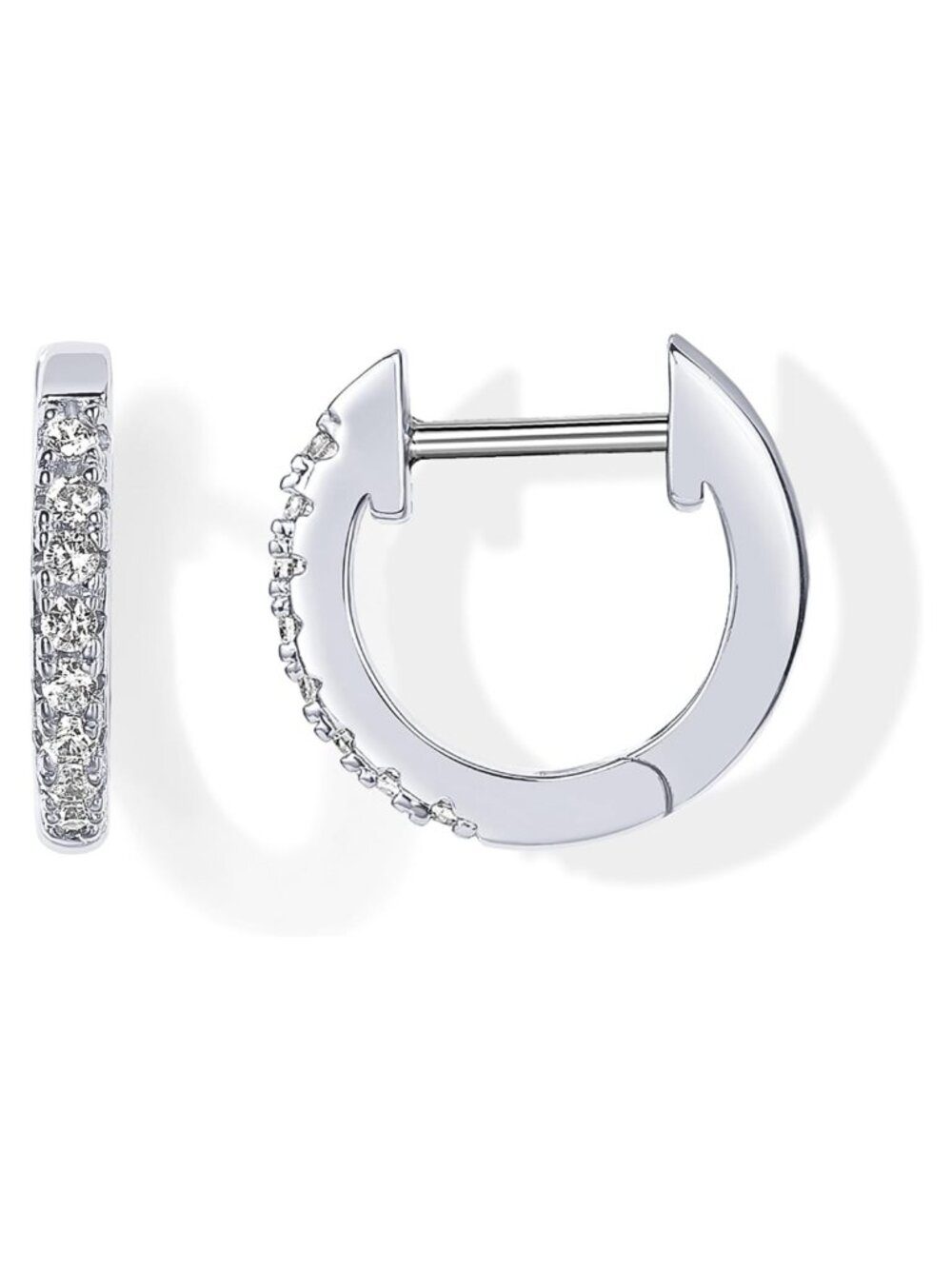 14K Gold Plated Huggie Hoop Earrings Cubic Zirconia Cuffs & Wraps